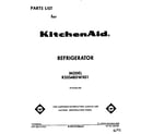 KitchenAid KSSS48DWX01 front cover diagram