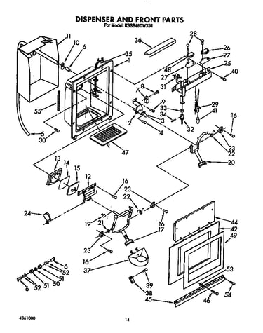 Dispenser and front