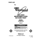 Whirlpool MT2080XYQ0 front cover diagram