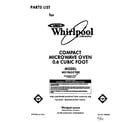 Whirlpool MS1065XYQ0 front cover diagram