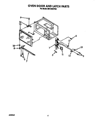 Oven door and latch