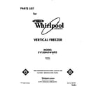 Whirlpool EV150NXWW03 front cover diagram