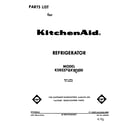 KitchenAid KSRS27QXWH00 front cover diagram