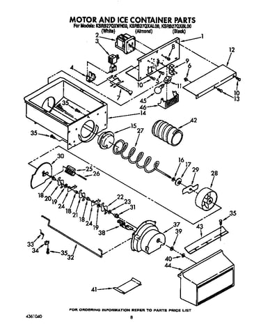 Motor and ice container
