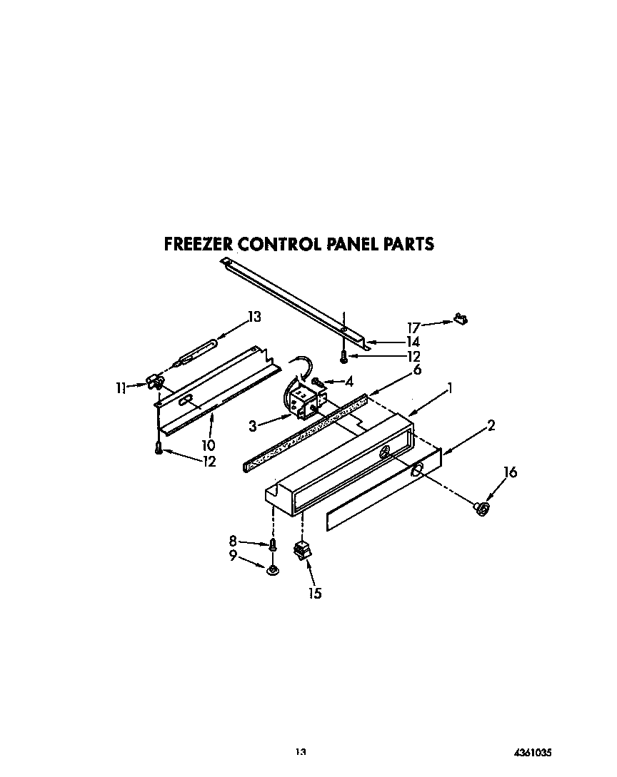 Freezer control panel