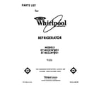 Whirlpool ET14CCRWW01 front cover diagram