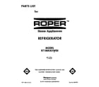 Roper RT18EKRXW00 front cover diagram
