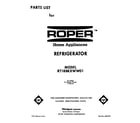 Roper RT18BKXWW01 front cover diagram