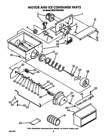 Motor and ice container