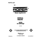 Roper RV15EFRXW00 front cover diagram