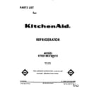 KitchenAid KTRD18KXWH10 front cover diagram