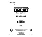 Roper RT18DKXWW02 front cover diagram