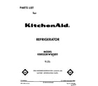 KitchenAid KBRS22KWWH02 front cover diagram