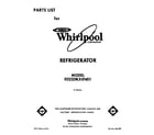 Whirlpool ED22DKXXW01 front cover diagram