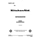 KitchenAid KSSS42DWW02 front cover diagram