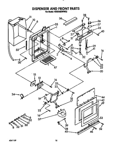 Dispenser and front