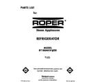 Roper RT18BMXXW00 front cover diagram