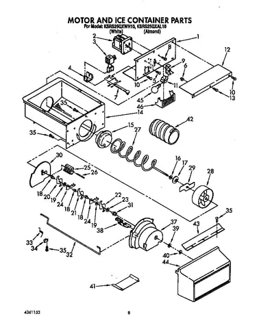 Motor and ice container