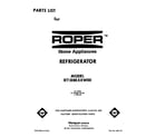 Roper RT18BKXXW00 front cover diagram
