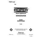 Roper RS20CKXZW00 front cover diagram