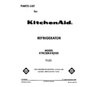 KitchenAid KTRC20KXWH20 front cover diagram