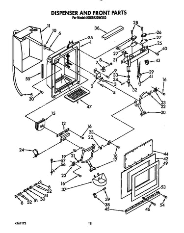 Dispenser and front
