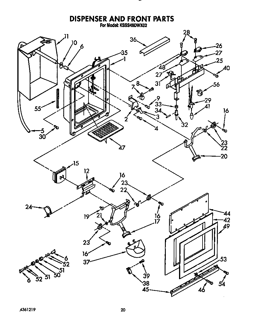 Dispenser and front
