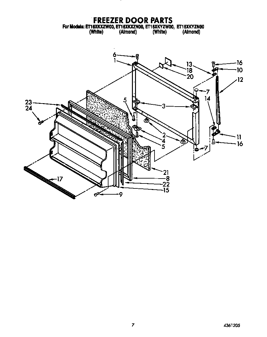 Freezer door