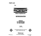 Roper RT12DCRWW00 front cover diagram
