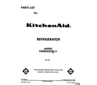 KitchenAid KSRB25QXBL11 front cover diagram