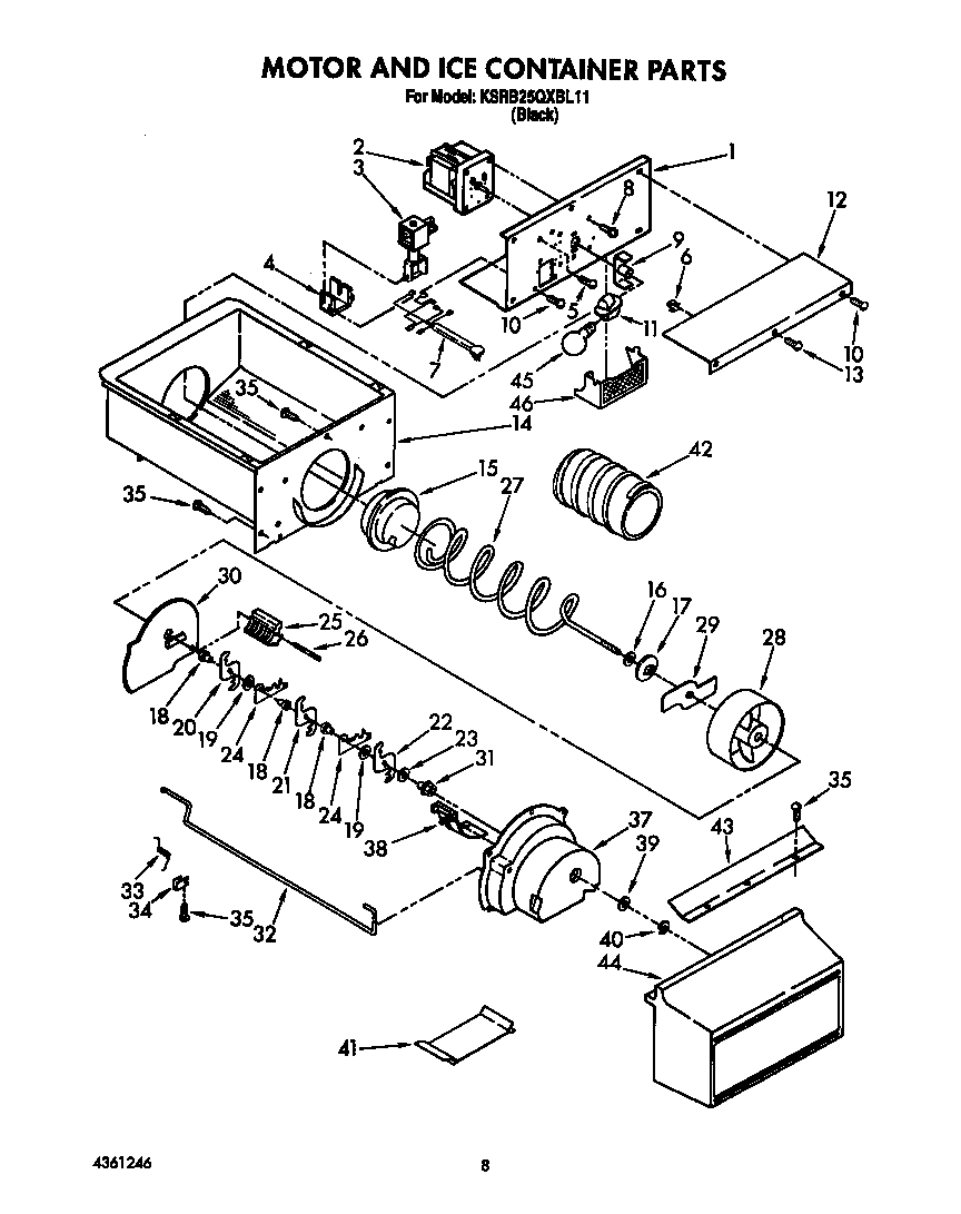 MOTOR AND ICE CONTAINER