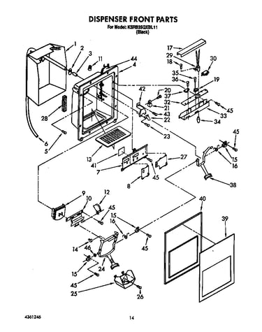 Dispenser front