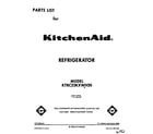 KitchenAid KTRC22KXWH20 front cover diagram