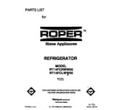 Roper RT14FCRWW00 front cover diagram