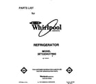 Whirlpool 3ET22DKXYN00 front cover diagram