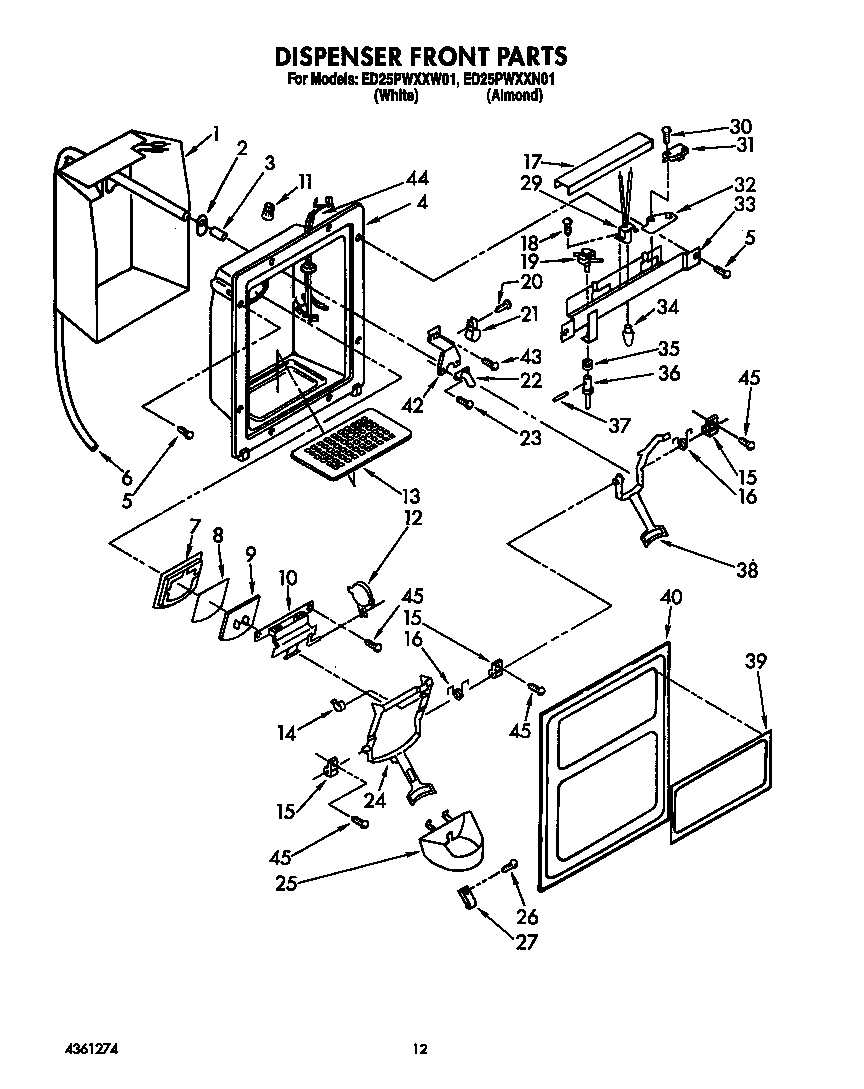Dispenser front