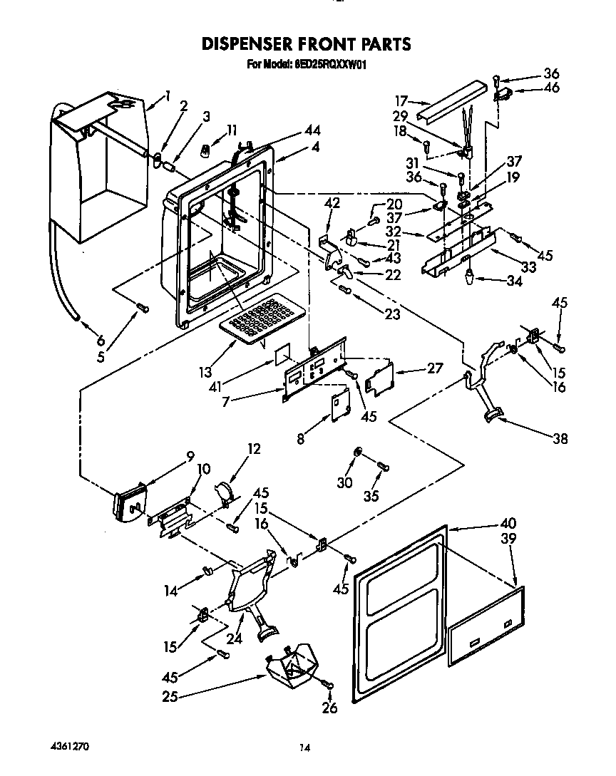 Dispenser front