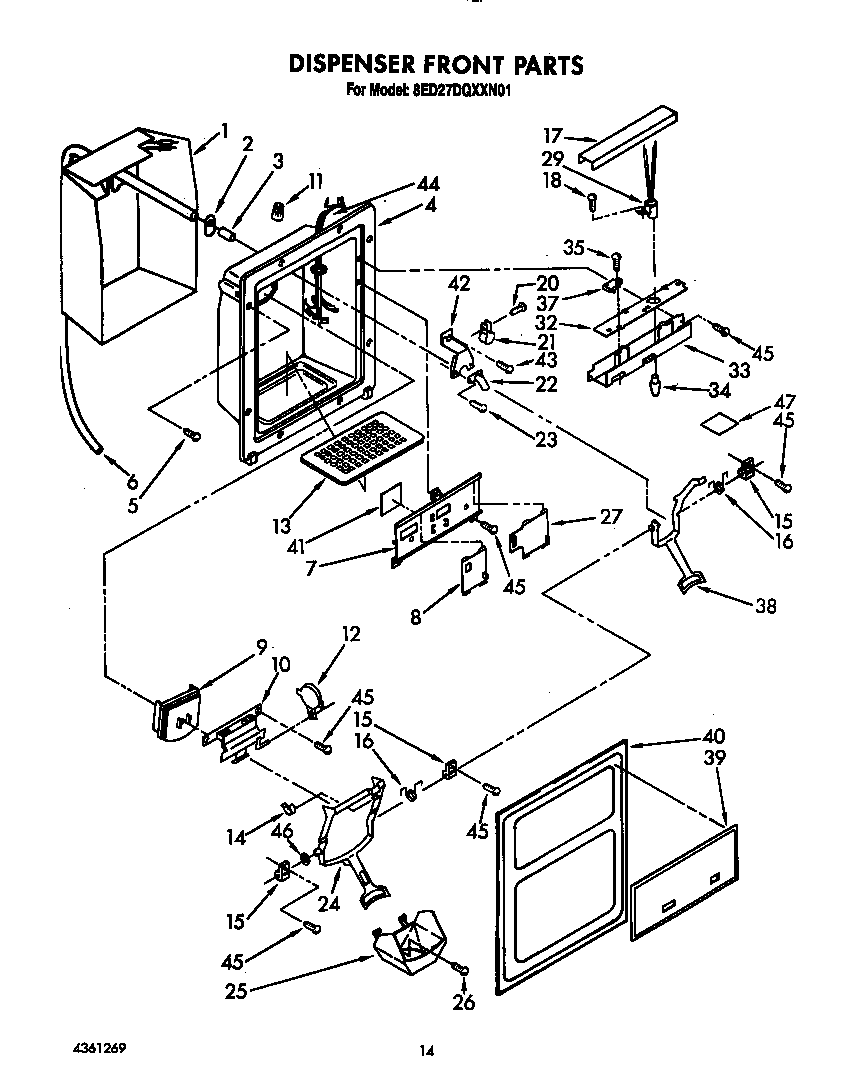 Dispenser front
