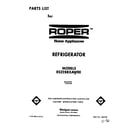 Roper RS22BRXAW00 front cover diagram