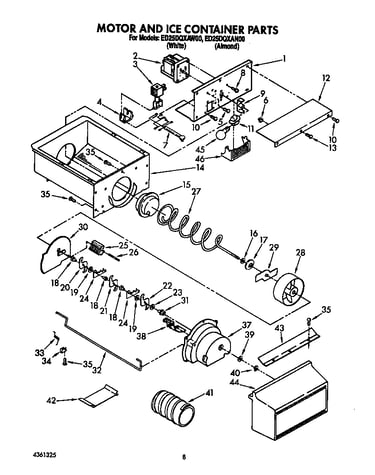 Motor and ice container