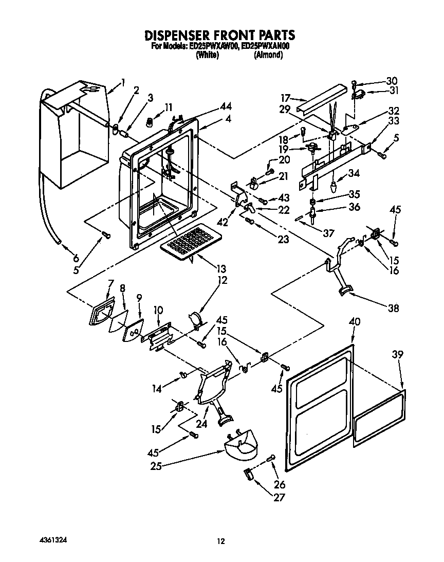 Dispenser front