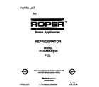 Roper RT20AKXAW00 front cover diagram