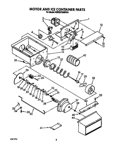 Motor and ice container