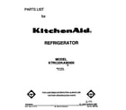 KitchenAid KTRC22KAWH00 front cover diagram