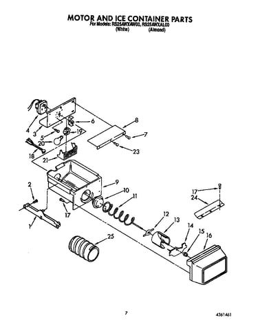 Motor and ice container