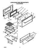 Oven door and broiler