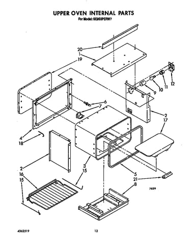 Upper oven internal