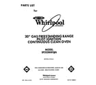 Whirlpool SF332BSRW6 front cover diagram