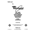 Whirlpool SC8536ERW3 cover page-text only diagram