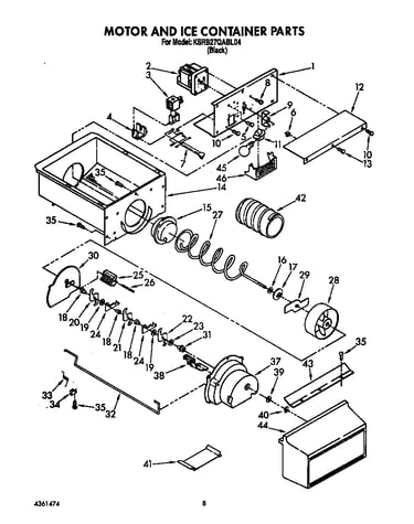 Motor and ice container